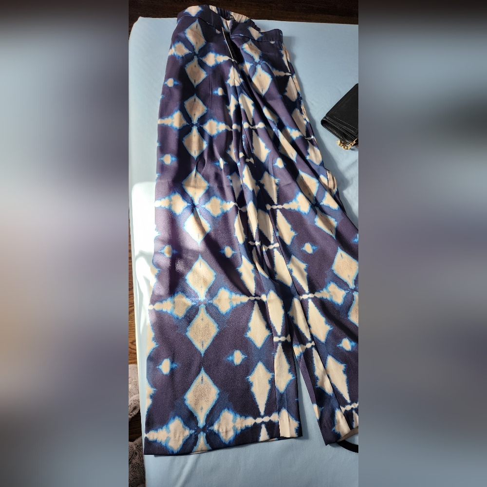 Elegant Blue and Cream Women's Skirt